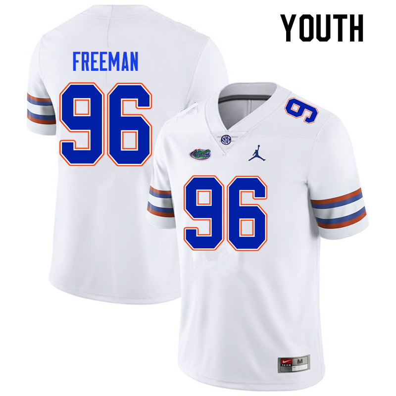 Youth #96 Travis Freeman Florida Gators College Football Jerseys Sale-White